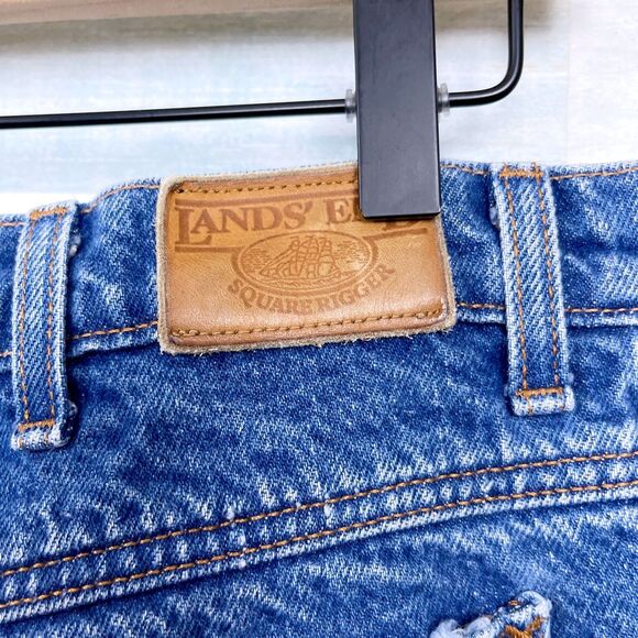 Lands End Vintage USA Made Flannel Lined Jeans Blue Square Rigger Mens 36x30.5 - Picture 6 of 8